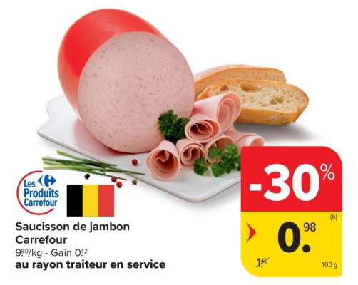 Saucisson de jambon Carrefour