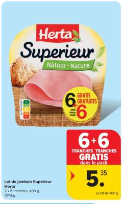 Lot de jambon Supérieur Herta