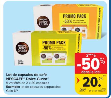Lot de capsules de café NESCAFÉ Dolce Gusto