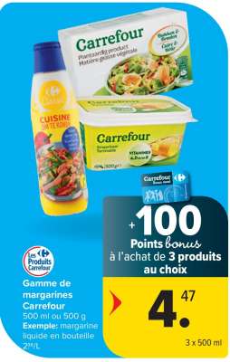Gamme de margarines Carrefour