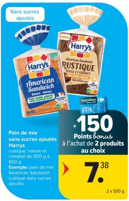 Pain de mie sans sucres ajoutés Harrys