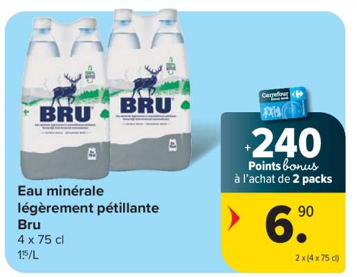 Eau minérale légèrement pétillante Bru