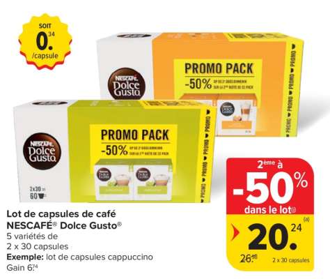 Lot de capsules de café NESCAFÉ Dolce Gusto