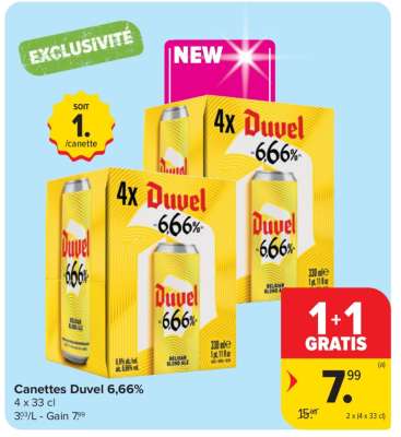 Canettes Duvel 6,66%