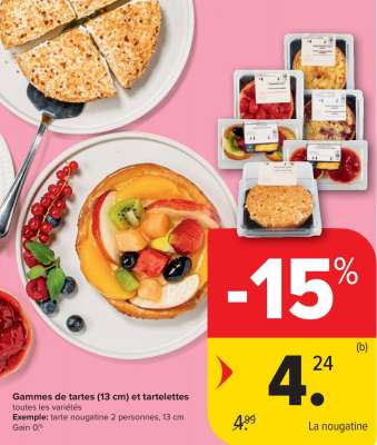 Gamme de tartes (13 cm) et tartelettes