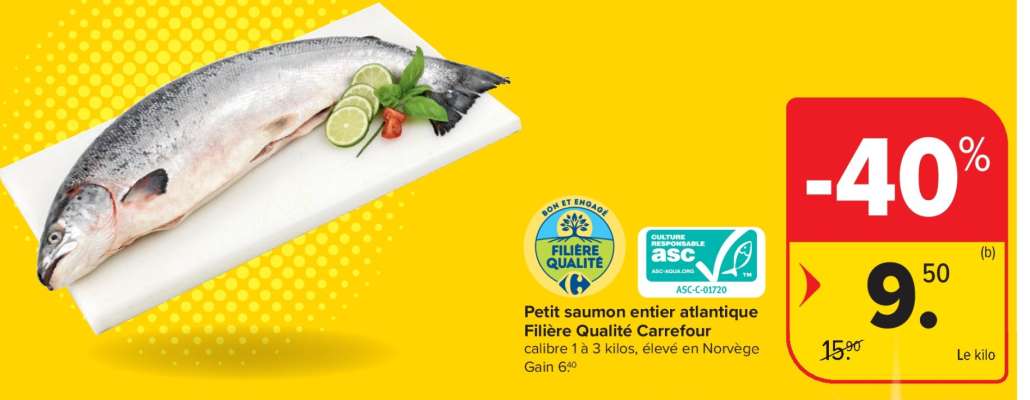 Petit saumon entier atlantique