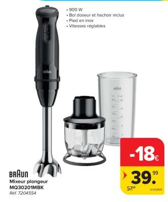 Braun Mixeur plongeur MQ30201MBK