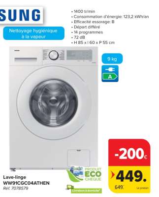 Lave-linge WW91CGC04ATHEN