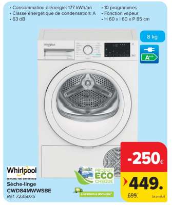 Whirlpool CWD84MWWBE