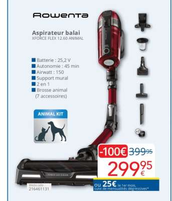 Rowenta Aspirateur balai XFORCE FLEX 12.60 ANIMAL