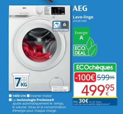 AEG Lave-linge LF62R7400