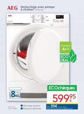 AEG Sèche-linge avec pompe à chaleur TR78L10Z