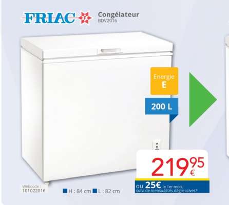 FRIAC Congélateur BDV2016