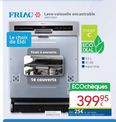 FRIAC Lave-vaisselle encastrable IW31001X
