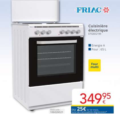 FRIAC Cuisinière électrique EFG6021M