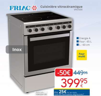 FRIAC Cuisinière vitrocéramique VF6100X