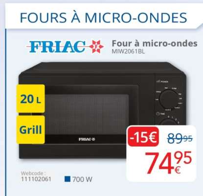 FRIAC Four à micro-ondes MIW2061BL