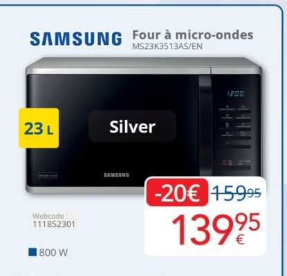 Samsung Four à micro-ondes MS23K3513AS/EN