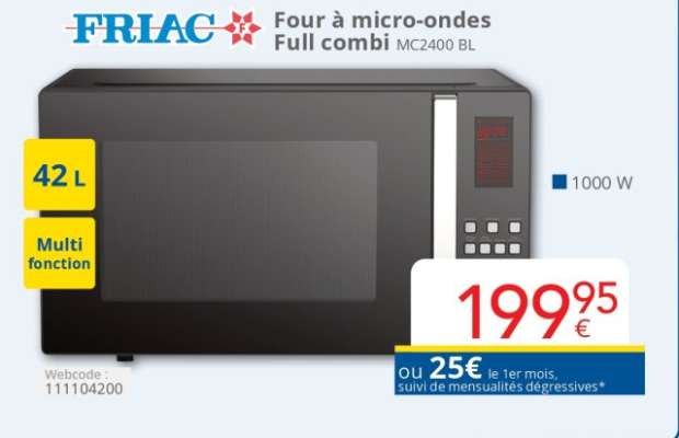 FRIAC Four à micro-ondes Full combi MC2400 BL