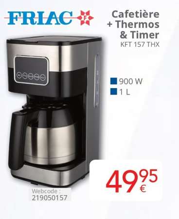 FRIAC Cafetière + Thermos & Timer KFT 157 THX