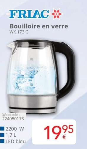 FRIAC Bouilloire en verre WK 173 G