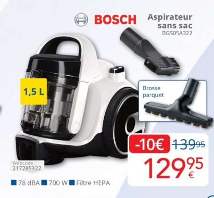 Bosch Aspirateur sans sac BGS05A322