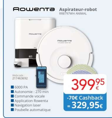 Rowenta Aspirateur-robot RR8797WH ANIMAL