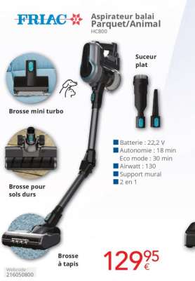 FRIAC Aspirateur balai Parquet/Animal HC800
