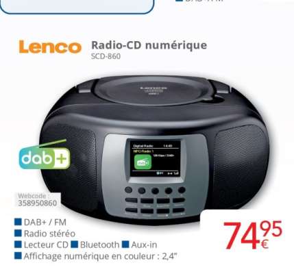 Lenco Radio-CD numérique SCD-860
