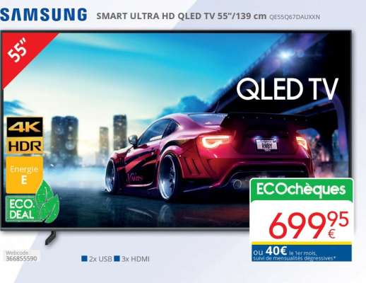 Samsung Smart Ultra HD QLED TV 55''/139 cm QE55Q67DAUXXN