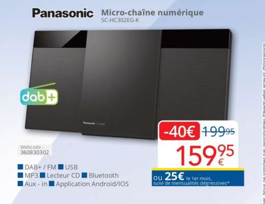 Panasonic Micro-chaîne numérique SC-HC302EG-K