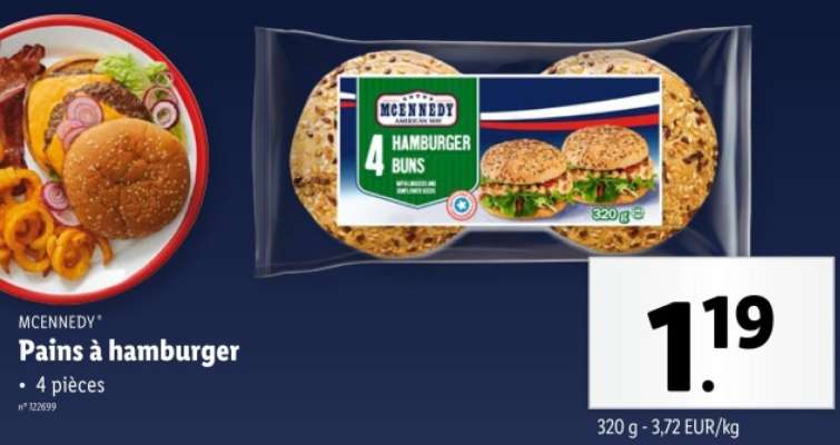 MCENNEDY Pains à hamburger