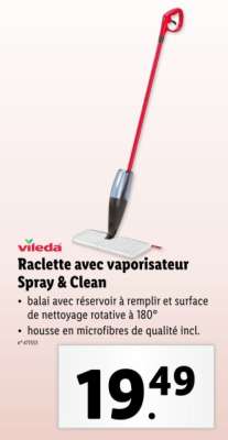 Vileda Raclette avec vaporisateur Spray & Clean