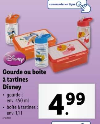 Gourde ou boîte à tartines Disney