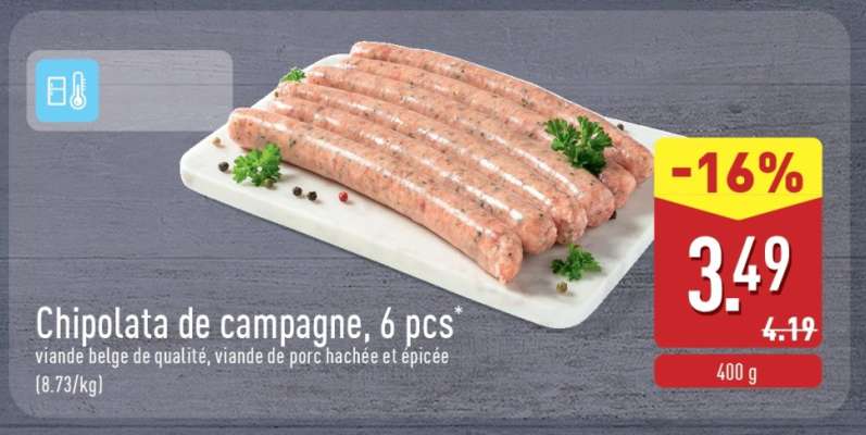 Chipolata de campagne, 6 pcs
