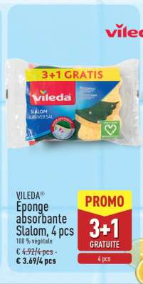 VILEDA Éponge absorbante Slalom, 4 pcs