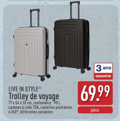 LIVE IN STYLE® Trolley de voyage