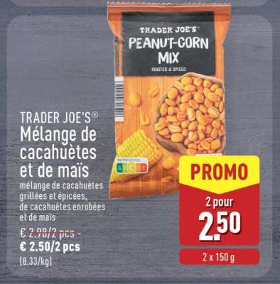 TRADER JOE'S Mélange de cacahuètes et de maïs
