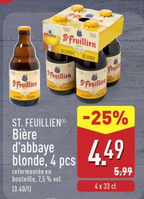 ST. FEUILLIEN® Bière d'abbaye blonde, 4 pcs