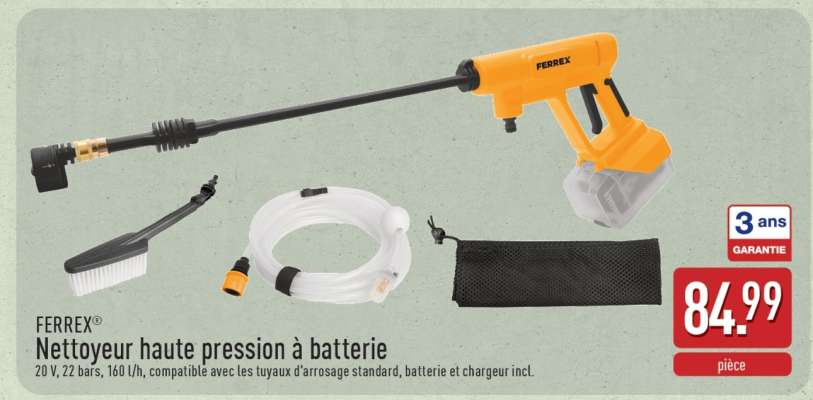 FERREX Nettoyeur haute pression à batterie