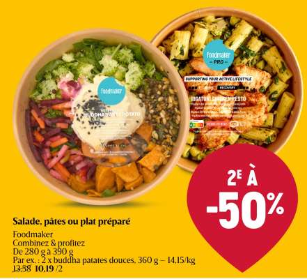 Salade, pâtes ou plat préparé