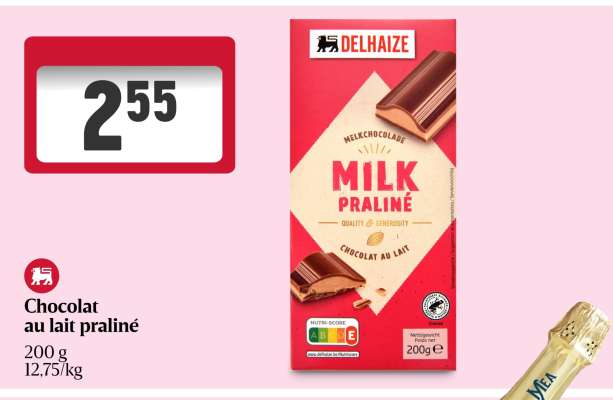 Chocolat au lait praliné
