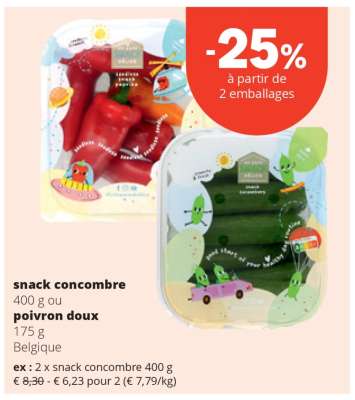 snack concombre ou poivron doux