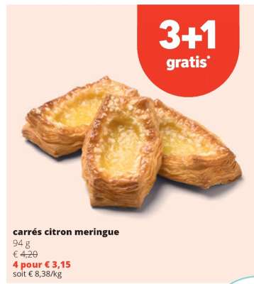 carrés citron meringue