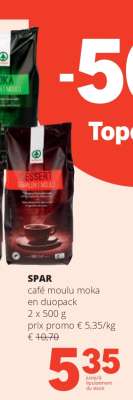 SPAR café moulu moka en duopack