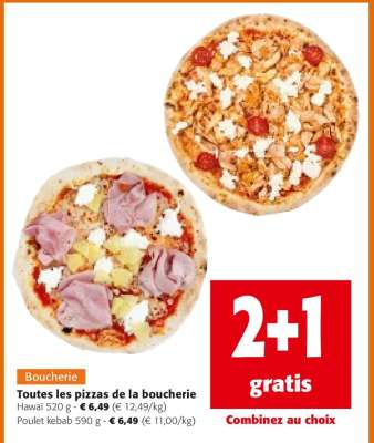 Toutes les pizzas de la boucherie