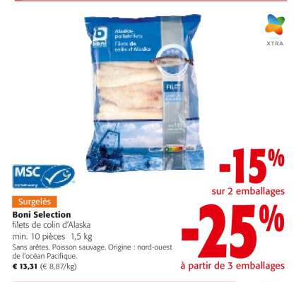 Boni Selection filets de colin d'Alaska