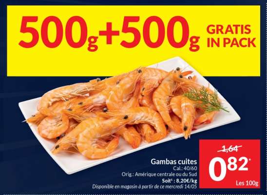 Gambas cuites