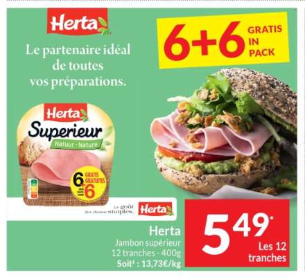 Herta Jambon supérieur