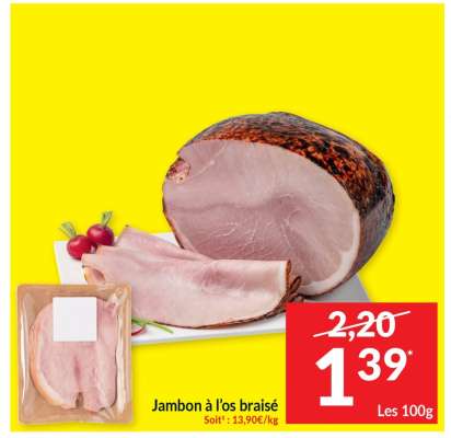 Jambon à l'os braisé